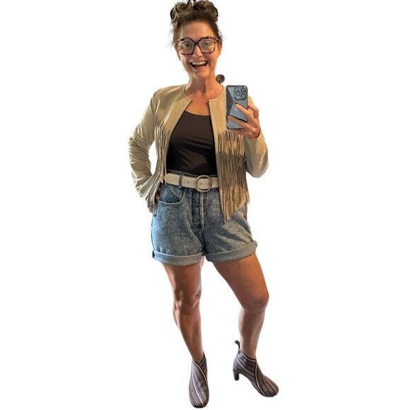 VINTAGE GEORGES MARCIANO/GUESS High Waist Denim Mom Jean Shorts Blue Size 2 - Picture 2 of 13